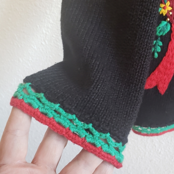 Nut Cracker Cotton Blend Holiday Tree Embroidery Ugly Sweater Top Women - Picture 4 of 14